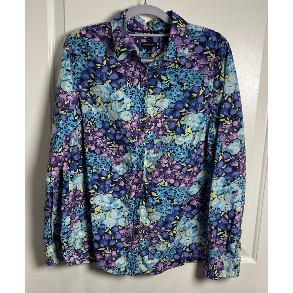 Talbots Multicolor Floral Button Down Shirt